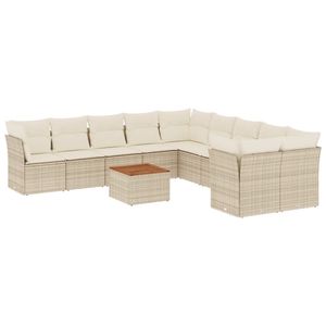 Ensemble de canapés de jardin beige, brun et crème - Product Image 2