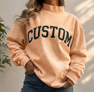 เสื้อสเวตเชิ้ตคอเต่าพิมพ์ลายตัวอักษรตามสั่งสำหรับผู้หญิง ผ้าฝ้าย 100% ทรงโอเวอร์ไซส์ สวมใส่สบายๆ สำหรับฤดูใบไม้ร่วง - Product Image 1