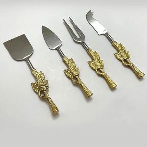 Rebanador de queso Chapado en plata con mango de diseño de hoja y Rama, esparcidor de mantequilla y Mini rebanador de queso - Product Image 3