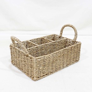 Rustic Eco-Friendly Natural Rattan Woven Multifunction <b>Storage</b> Box 3 Compartments Organizing Remotes Cosmetics <b>Drink</b>/Food - Product Image 2
