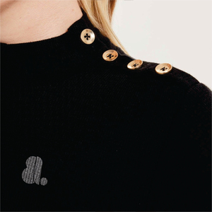 Camiseta de Manga Larga con Cuello Alto para Mujer, Informal, de Verano, Lisa, 100% Algodón Orgánico, con Logotipo, Transpirable, Ecológica, de Secado Rápido - Product Image 6