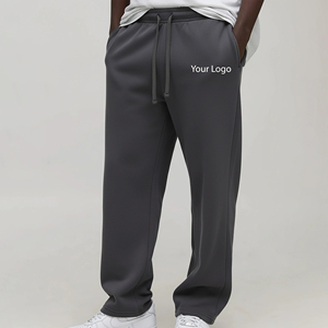 Pantalon de jogging personnalisé OEM/ODM pour homme, coupe droite, 100 % coton, toile épaisse, respirant, avec cordon de serrage - Product Image 4
