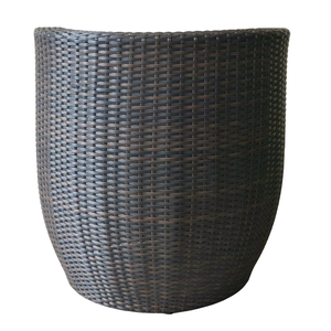 Conjunto de Bistró Moderno de Mimbre y Ratán para Patio con Mesa de Diseño de Reloj de Arena y Sillas con Respaldo de Barril para Balcón, Terraza o Jardín - Product Image 5