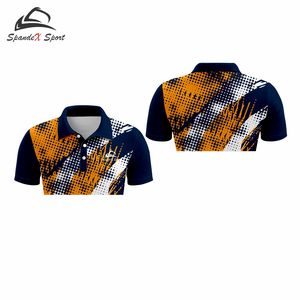 เสื้อยืดกราฟิกถักคุณภาพสูง 100% โพลีเอสเตอร์สำหรับผู้ชาย พิมพ์โลโก้ตามสั่ง แขนสั้น สวมใส่สบาย สีตามสั่ง - Product Image 6