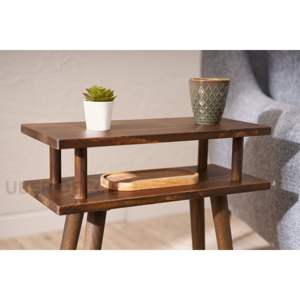 Mesa auxiliar moderna escandinava de dos niveles de Arion Mid Century, muebles decorativos para sala de estar y dormitorio - Product Image 2