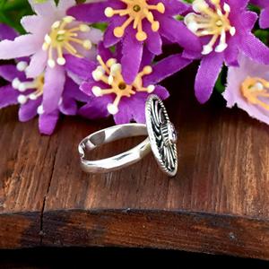 Anillo de plata de ley 925 vintage con circonita cúbica rosa natural en espiral, anillo ajustable con gema minimalista para mujer. - Product Image 3