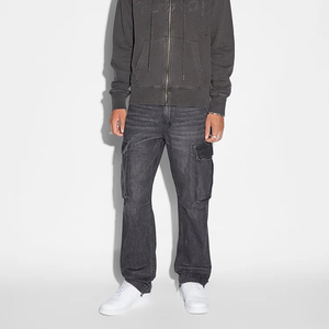 Pantalones Vaqueros Cargo de Cintura Alta y Corte Holgado, Pantalones de Algodón Lavado a la Piedra, Estilo Casual para Otoño - Product Image 2