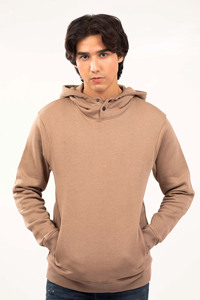 Sweat-shirt à capuche uni pour homme en coton French Terry, coupe classique, décontracté, pour l'automne, avec poche, fournisseur OEM - Product Image 4