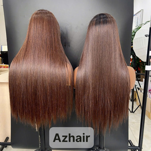 Vendeur chaud perruque brune avec fermeture à lacet personnaliser les couleurs fabriquées à partir de cheveux humains vietnamiens bruts prix de gros - Product Image 4