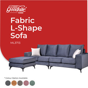 Ensemble de canapé sectionnel minimaliste Goodnite avec tabourets, tissu écologique confortable et pieds en plastique durables pour centre commercial et appartement - Product Image 6