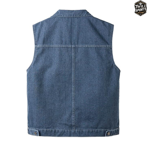 Chaleco Vaquero de Invierno para Hombre 2026, Personalizado, Calefactable, Transpirable, Informal, Cálido, Sin Mangas, 100% Algodón, Relleno de Plumón, Cuello Alto - Product Image 2