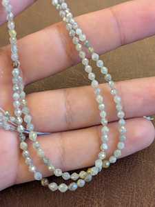 Perles de diamant blanc naturel facettées, forme baril, 2,5 - 4 mm, 15 pouces, fabrication de bijoux, vente en gros, prix de gros - Product Image 1
