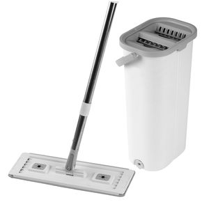 Set Secchio e Mop Piatto in Microfibra con Strizzatore per Uso Bagnato/Asciutto, 3 Panni Lavabili, Sistema Sta-System - Product Image 2