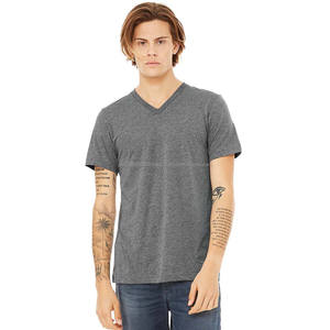 T-shirt pour homme en coton 100% de qualité de marque, col en V, design tendance, coupe ajustée, t-shirts unis, hauts pour hommes, t-shirts à manches courtes - Product Image 1