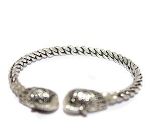 Bracelet manchette ouvert torsadé en argent sterling 925 massif oxydé, motif double tête de paon, bijoux ethniques raffinés, vente en gros - Product Image 5