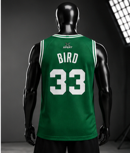 Maillot de basket-ball vert XPERT Celtics Bird 33 pour homme, sans manches, col rond, imprimé, respirant, coupe classique, adulte - Product Image 1
