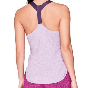 Camiseta sin mangas para mujer, estilo crop top, color liso, transpirable, sin costuras, estilo urbano, tejido elástico acanalado, informal, OEM - Product Image 3