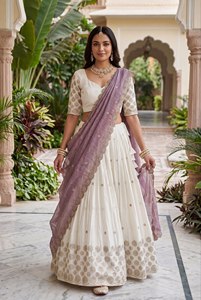 Conjunto de Saree de Seda Bordado para Mujer, Lehenga Choli, Ropa Étnica India y Pakistaní para Bodas y Fiestas - Product Image 5