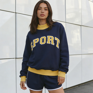 Sweat-shirt oversize à col rond pour femme Packer, 100% coton, imprimé lettres, haut décontracté d'automne - Product Image 3