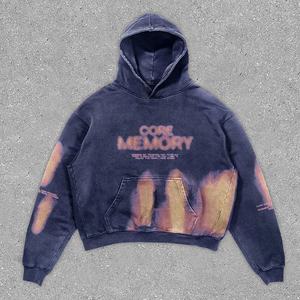 เสื้อฮู้ดโอเวอร์ไซส์สไตล์วินเทจสำหรับทุกเพศ พิมพ์ลาย Core Memory ผ้าฝ้ายเฟรนช์เทอร์รี่ ใส่ได้ในฤดูใบไม้ร่วง มีกระเป๋า - Product Image 3