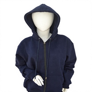 Deep Navy <b>Ladies</b> Hooded <b>Sweatshirt</b> Relaxed Fit Fleece Top Womens <b>Long</b> Sleeve Casual Pullover Clothing Custom Factory Supply - Product Image 1