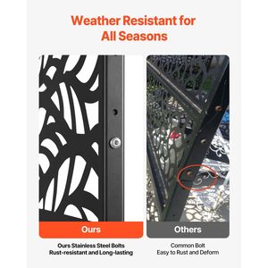 Schermo per Privacy e pannelli da esterno in metallo nero 47 \ "X 72 \" per schermi per porte e finestre del Patio - Product Image 4