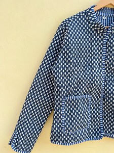 Indian Handmade 100% Cotton Eco-Friendly Autumn <b>Winter</b> <b>Quilted</b> Anti-Wrinkle Breathable Front Pocket Regular Jacket Waistcoat - Product Image 5