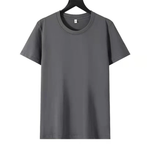 Men's Light <b>Green</b> Cotton T-Shirt Short Sleeve O-Neck Casual Solid Color Regular Fit Breathable Jersey Knitted - Product Image 4