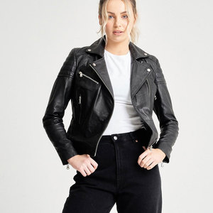 Warm Winter Sheep Skin Breathable <b>Waterproof</b> <b>Zipper</b> Casual Leather Jacket OEM Latest Arrival Fashionable Women's Outdoor - Product Image 3