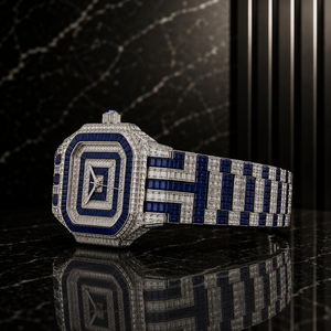 Montre de luxe en acier inoxydable à mouvement automatique, sertie de diamants Moissanite D-VVS, style Hip Hop Bling, très demandée - Product Image 3