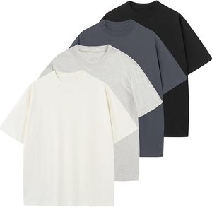 T-shirts amples en coton respirant à manches courtes pour hommes – Col rond décontracté, coupe ample, hauts basiques unis, idéal pour le sport - Product Image 2