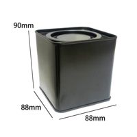 Boîte en métal noire carrée à finition mate, boîte de rangement en métal, 88 mm x 88 mm x 90 mm, couvercle coulissant, impression personnalisée, emballage cadeau pour biscuits