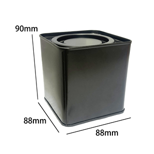 Black Square <b>Tin</b> Box Metal <b>Storage</b> Can 88mm x 88mm x 90mm Sliding Lid Gift Packaging Container for Cookies Candy Tea - Product Image 2