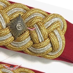 KEW Epaulettes de Hombro Trenzadas en Oro y Plata, Estrella Metálica Plateada Antigua, Accesorios de Lujo Personalizables para General - Product Image 2