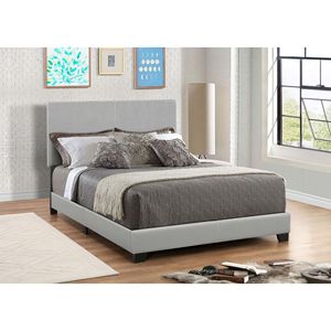 Letto Queen Size con Pannelli Imbottiti Grigio - Product Image 1