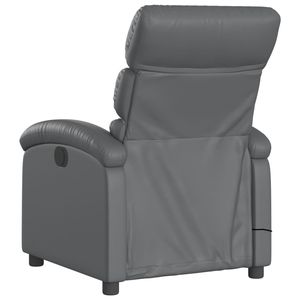 Sillón Reclinable de Masaje en Cuero Sintético Gris Medio, Construcción de Madera Contrachapada y Metal - Product Image 6