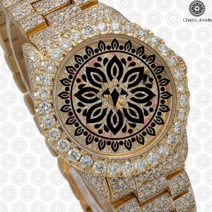Montre de luxe Charm Jewells en acier inoxydable, cadran rond de 42 mm, cristal saphir, mouvement à quartz, chronographe, design unisexe tendance - Product Image 1