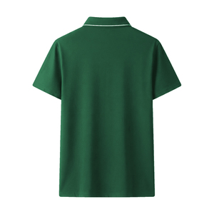 Polo vert personnalisé à manches courtes pour homme – T-shirt décontracté en coton respirant pour l'été, idéal pour le sport et le golf – Vêtement uni de fabrication usine - Product Image 2