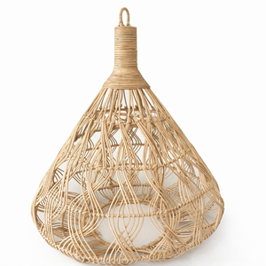 CUP LAMP DIO Handwoven Rattan Pendant Lamp Shade Natural Boho Hanging <b>Light</b> <b>Cover</b> Home Decor Eco Friendly Artisan - Product Image 1