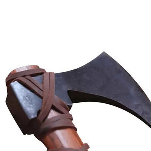 Burraq 19" Custom Handmade Carbon Steel Tomahawk <b>Splitting</b> <b>Axe</b> Rosewood Handle Leather Bearded DIY Industrial Outdoor Hunting - Product Image 2