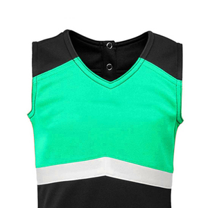 Uniformes de cheerleading personnalisés de haute qualité, en poly-spandex respirant, jupe à encolure en V, tenues de cheerleading, prix d'usine - Product Image 3