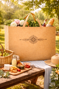 <b>Extra</b> <b>Large</b> Natural Jute Beach Wedding Tote Bag Red <b>Print</b> Eco Friendly Reusable Shopping Grocery Heavy Duty for - Product Image 2