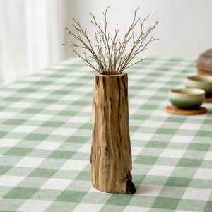 Vase de sol rustique en bois naturel et bambou, fait main, écologique, pour décoration de mariage - Product Image 3