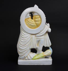 Statue religieuse Radha Krishna en marbre peint décoratif, polie pour la vénération à domicile - Product Image 4