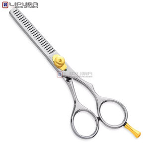<b>Left</b> <b>Handed</b> Professional Hair Thinning <b>Scissors</b> Ergonomic Design Adjustable Tension Screw Ultra Sharp Blades Steel Rubber Hair - Product Image 6