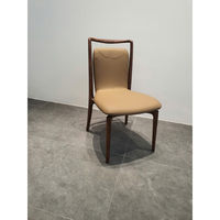 Chaise de salle à manger en bois de noyer massif de luxe, assise rembourrée en cuir pleine fleur pour salle à manger, cuisine, restaurant, hôtel PISANO
