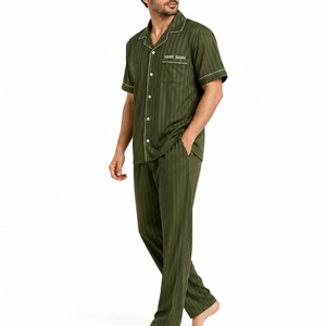 Combinaison utilitaire décontractée pour homme à manches courtes, boutonnée sur le devant, coupe confortable, pyjama utilitaire décontracté pour homme - Product Image 3