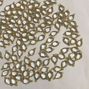 Connecteurs en argent et or avec sertissage en clos pour pierres précieuses en cristal de 8 mm, 10 mm, 12 mm, pour la fabrication de bijoux, vente en gros, création de bijoux, certifiés IGI - Product Image 3