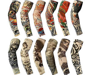Mangas de Ciclismo con Estampado de Tatuaje, Protección UV, Unisex, Adulto, Spandex, Poliéster - Product Image 1