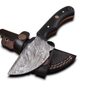 Couteau de chasse de luxe à lame fixe en damas forgé à la main, manche en os de chameau, personnalisable, vente en gros, OEM, pour la chasse, le camping, l'EDC, la survie - Product Image 1